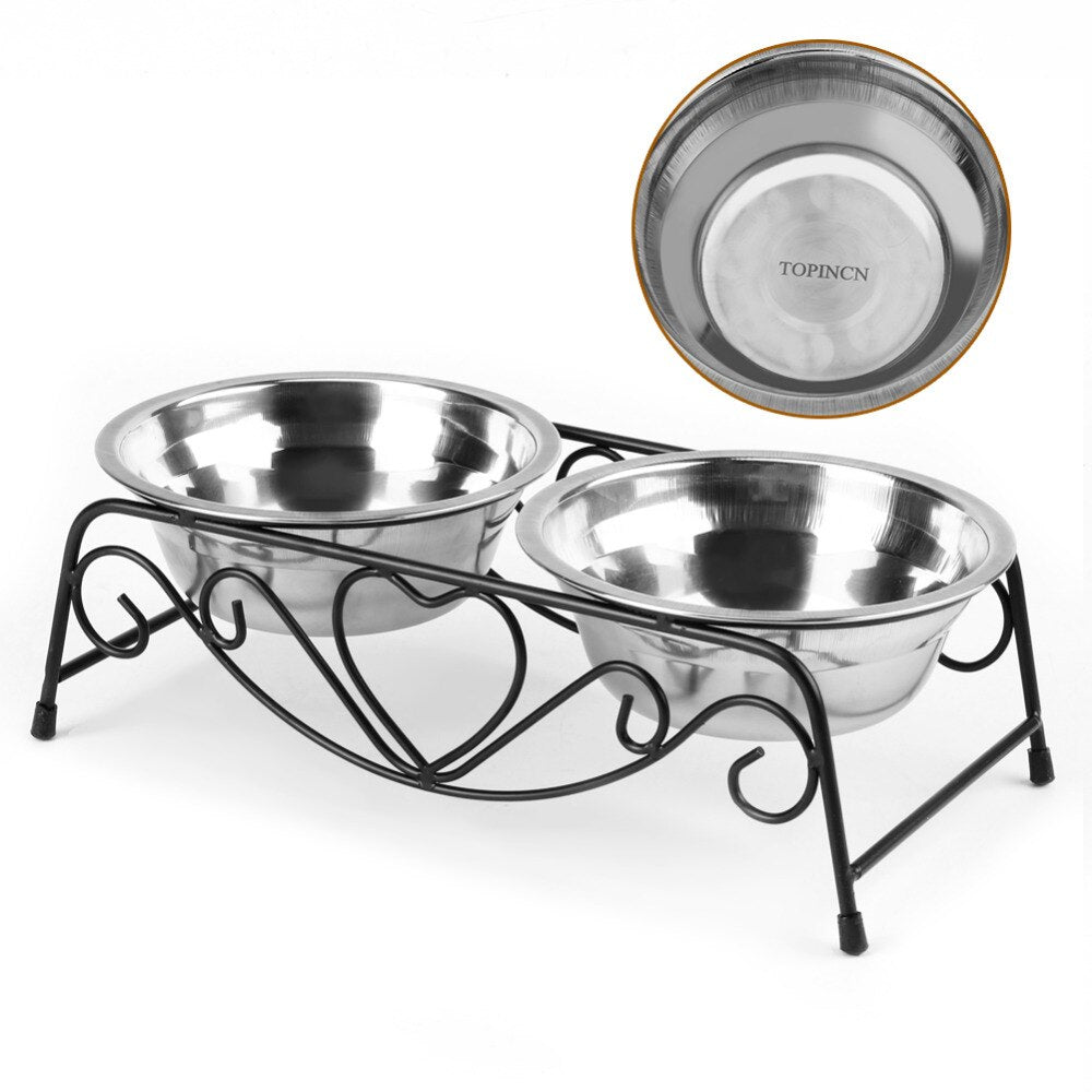 Stainless Steel Pet Double Bowl