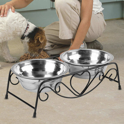 Stainless Steel Pet Double Bowl